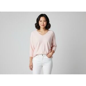 Clean Girl Minimalist Lightweight V neck Sweater S